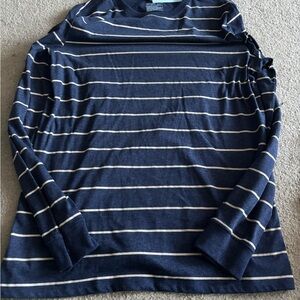 Cat & Jack Navy and White Striped Long Sleeve Tee
